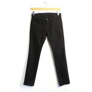 J Brand Theory black Pencil Leg skinny jeans low rise 25 gothic raw hem stretch